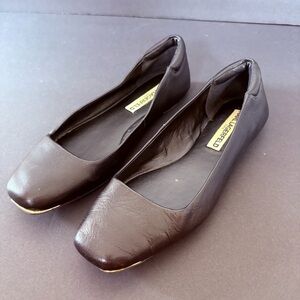 Karl‎ Lagerfeld Temple Black Leather Ballet Flats Comfy Career Minimalist 6
